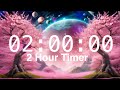 2 Hour Countdown Timer with Alarm | Calming Music | Fantasy Cherry Blossoms