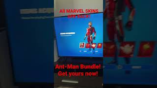 Get the ANT-MAN Bundle while you can! ALL MARVEL SKINS ARE BACK! Fortnite