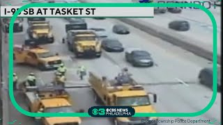 Falling debris temporarily closes part of I-95 at Front Street: PennDOT