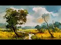 How to Draw Village Landscape Scenery | Watercolor Tutorial | Watercolour Demo by Shahanoor Mamun