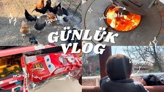 4 | oğlumla köyde bir gün, soba yaktık, sessiz vlog, market turu yaptık, a101, günlük vlog