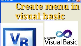 how to create menu in Microsoft visual basic | visual basic tutorial