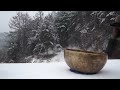 1hour tibetan singing bowl meditation sound music in snow nature healing chakra deep sleep