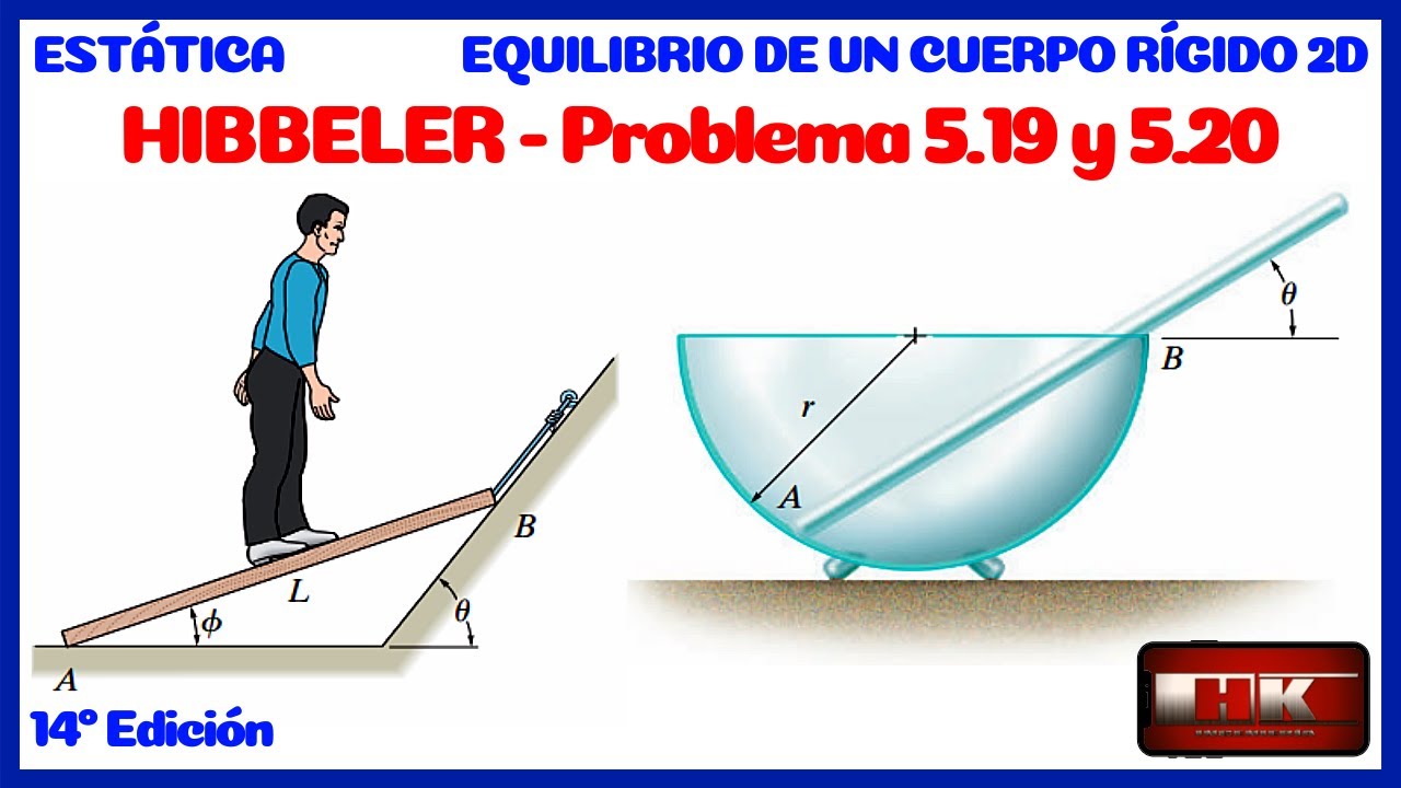 Problema 5.19 Y 5.20. EQUILIBRIO DE UN CUERPO RIGIDO. ESTATICA Hibbeler ...