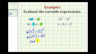 Examples Part 2: Evaluating Variable Expressions