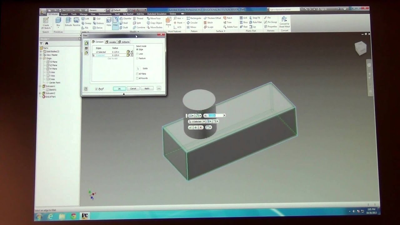 Autodesk Inventor 3d Modeling Youtube