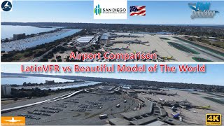 FS 2020 - San Diego KSAN Airport Comparison - LVFR vs Beautiful Model Of the World