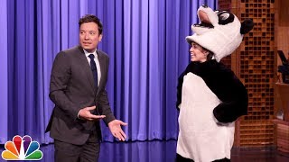 Miley Cyrus Crashes The Tonight Show as Hashtag the Panda