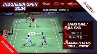 Indonesia Open 2024 |  Bagas / Fikri vs Christo Popov / Toma Popov | R16 MD Full Highlights