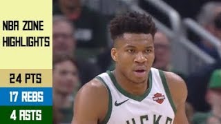 Giannis Antetokounmpo Highlights vs Pistons FRG1 - 24 Pts, 17 Rebs, 4 Asts in 23 Mins (14.04.19)