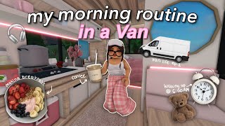 My Morning Routine Living in a Van ALONE! | Bloxburg Roleplay | w/voices
