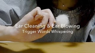 [ASMR] Japanese Trigger Words Whispering, Ear Cleaning & Ear Blowing, Ear to Ear