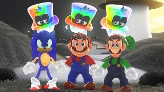 Super Mario Odyssey - 3 Player Race Mario Vs. Luigi Vs. Sonic Part 01 (HD)