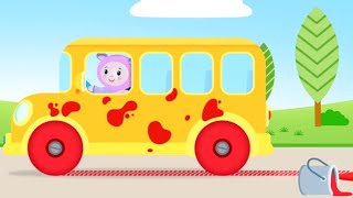 Wheels on the Bus Color Song and More | Mother Goose Club Nursery Rhymes