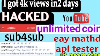 Got 4k Views  in 2 Days Using Sub4Sub  app  ut promoter hacked zaffar pardesi  hacking 00.1 002. 003