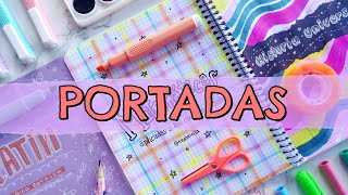 PORTADAS BONITAS para cuadernos con ROTULADORES  🦋  IDEAS para CARÁTULAS muy FÁCILES y RÁPIDAS