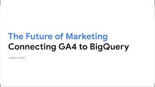 Connecting GA4 to BigQuery