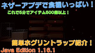 ネザーアプデで食糧いっぱい！簡単ホグリントラップ紹介！【Minecraft:JE 1.16.1】