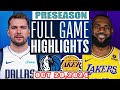 Los Angeles Lakers Vs Dallas Mavericks FULL GAME Highlights Oct 20,2024 NBA Preseason