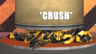 Bumblebee Crushed by Hydraulic Press (Transformers Hydraulic | SFM Transformers Animation)