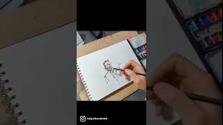 Simple One Line Portrait Ink Sketching