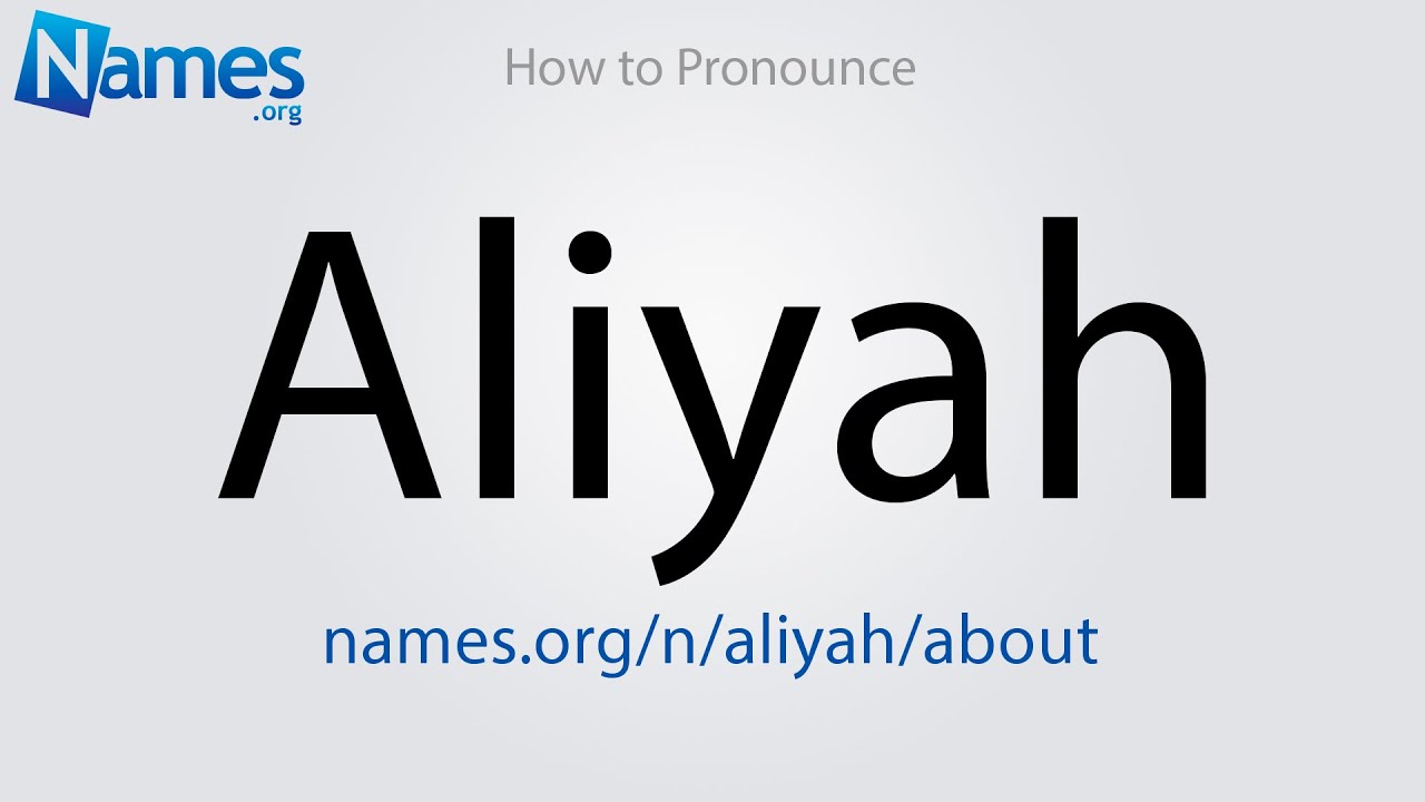 How To Pronounce Aliyah - YouTube