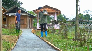 The help of CHIA's brother. I QUICKLY completed the small, clean road leading into the green farm