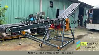 Băng tải cánh bướm chuyển bao gạo, bao bột mỳ, báo nông sản, nhiều hàng hóa. Hotline 0963724307