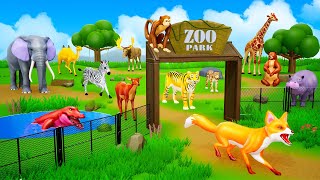 Zoo Animals vs Cunning Fox - Elephant, Tiger, Zebra, Deer, Monkey, Bear, Giraffe, Crocodile, Camel