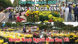 Chợ hoa tết Công Viên Gia Định đông nghẹt người chiều 26 Tết 2025