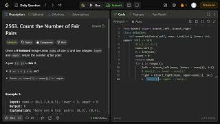 Count the Number of Fair Pairs - Leetcode