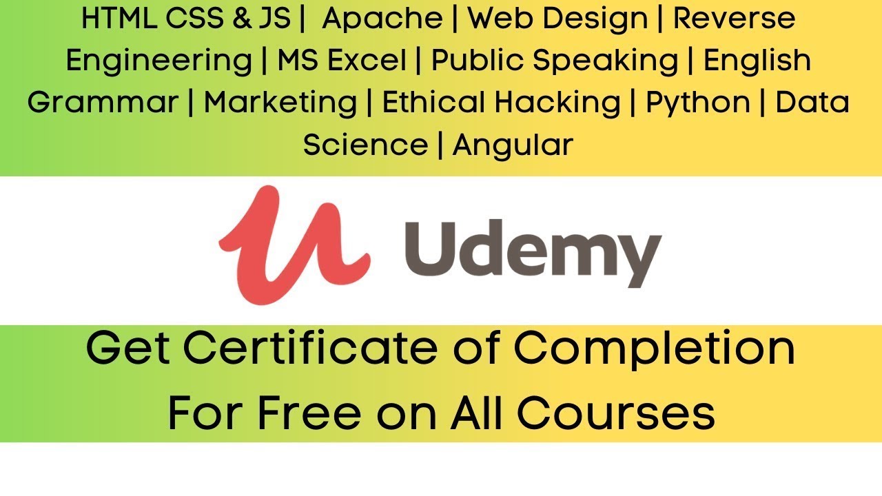 Get Certificate Of Completion For Free On All Courses On Udemy Websites ...