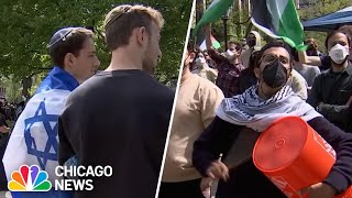 Tensions RISE at Chicago campus protests over Israel-Hamas War