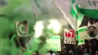 Werder Bremen fans showing amazing passion for the club against Dortmund!