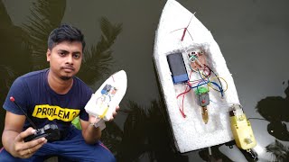 How to make a remote control mini boat । Best remote control boat for beginners।Easy to make rc boat