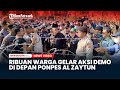 Massa Saling Dorong Saat Gelar Aksi Demo di Depan Ponpes Al Zaytun