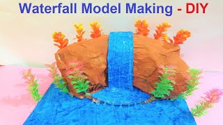 how to make waterfall model making | diy | craft ideas  | best out of waste | howtofunda