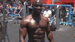 Bada Lekan at Muscle Beach on Memorial Day 2013