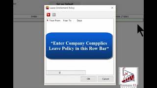 SQL Payroll - Maintain Leave Group (Setup Leave Entitlement)