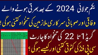Salary Chart Newly Appointed Employees 2024-25 Federal, Punjab and Sindh || BPS 1 to 22 pay scale