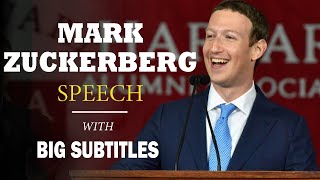 Mark Zuckerberg Harvard Commencement Speech | ENGLISH SPEECH with BIG Subtitles