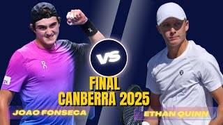 Match Highlights: Joao Fonseca (Brazil) vs Ethan Quinn (USA) | Final | 2025 Canberra International