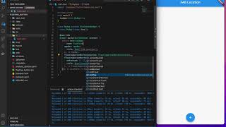 Floating Action Button Location in Flutter using VS Code