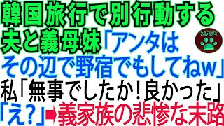 海外旅行先の韓国で私と別行動する義家族。義母「アンタは野宿してなさいｗ」私「お義母さん、ご無事で良かったです。良い滞在を‼」「えっ 」→真実を知った義家族は慌てふためいて【スカッとする話】【