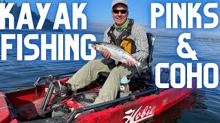 Coho and Pink Salmon On The Fly - Kayak Fishing & Crabbing The North Sound