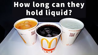 How long can a McDonald's paper cup hold liquid? - 4K Time Lapse