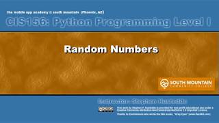 Python 05A Random Numbers