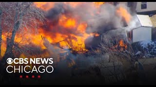 CBS Skywatch over fire in Beach Park