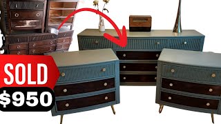 Curbside Dresser set Mid-Century Modern Makeover