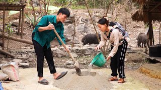 A day in the life of a young couple, harvesting eggplants, Forest life